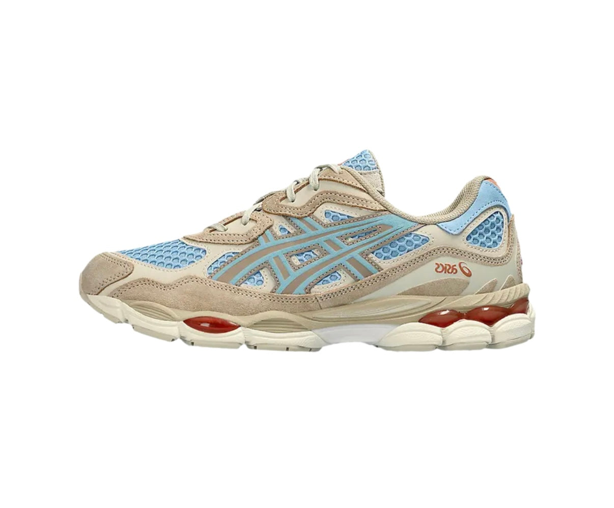 Asics blauw beige rood