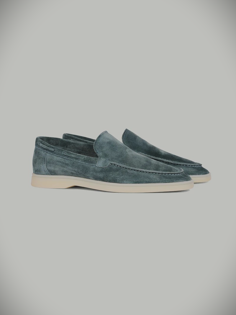 WF lage loafers suede -petrol