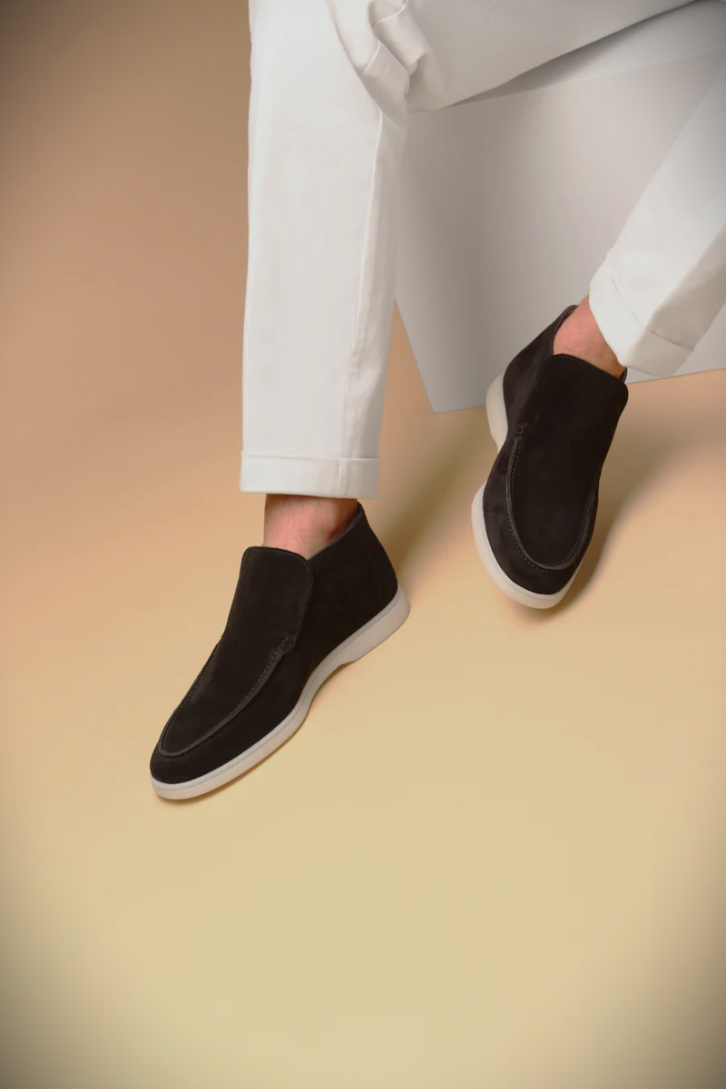 WF hoge loafers suede -zwart