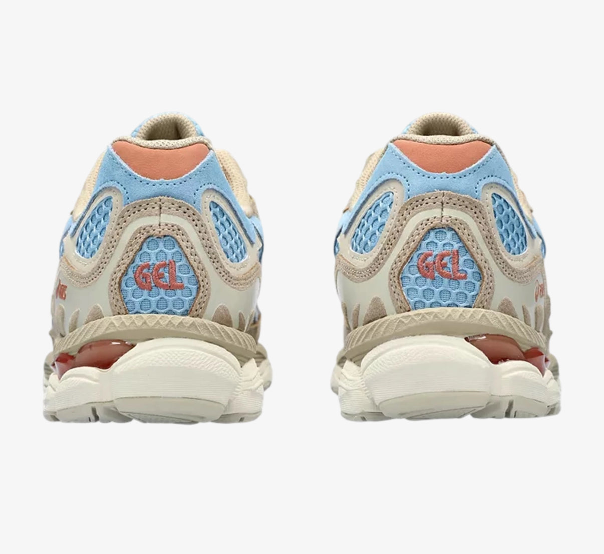 Asics blauw beige rood