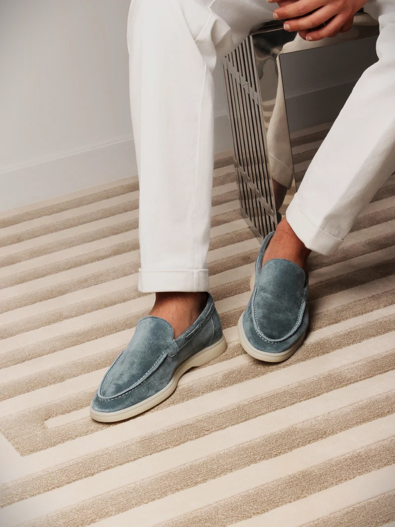 WF lage loafers suede -petrol