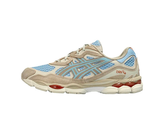 Asics blauw beige rood