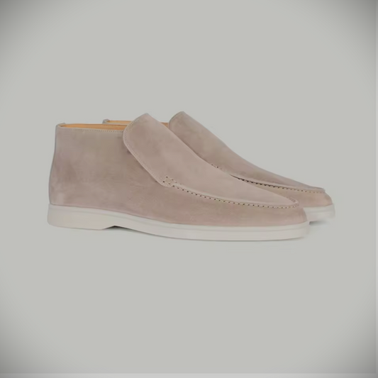 WF hoge loafers suede -licht grijs/beige mix