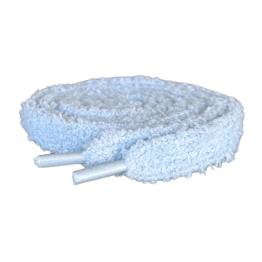 Fluffy veters blauw 120cm