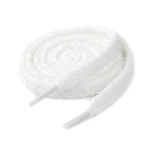Fluffy veters wit 120cm