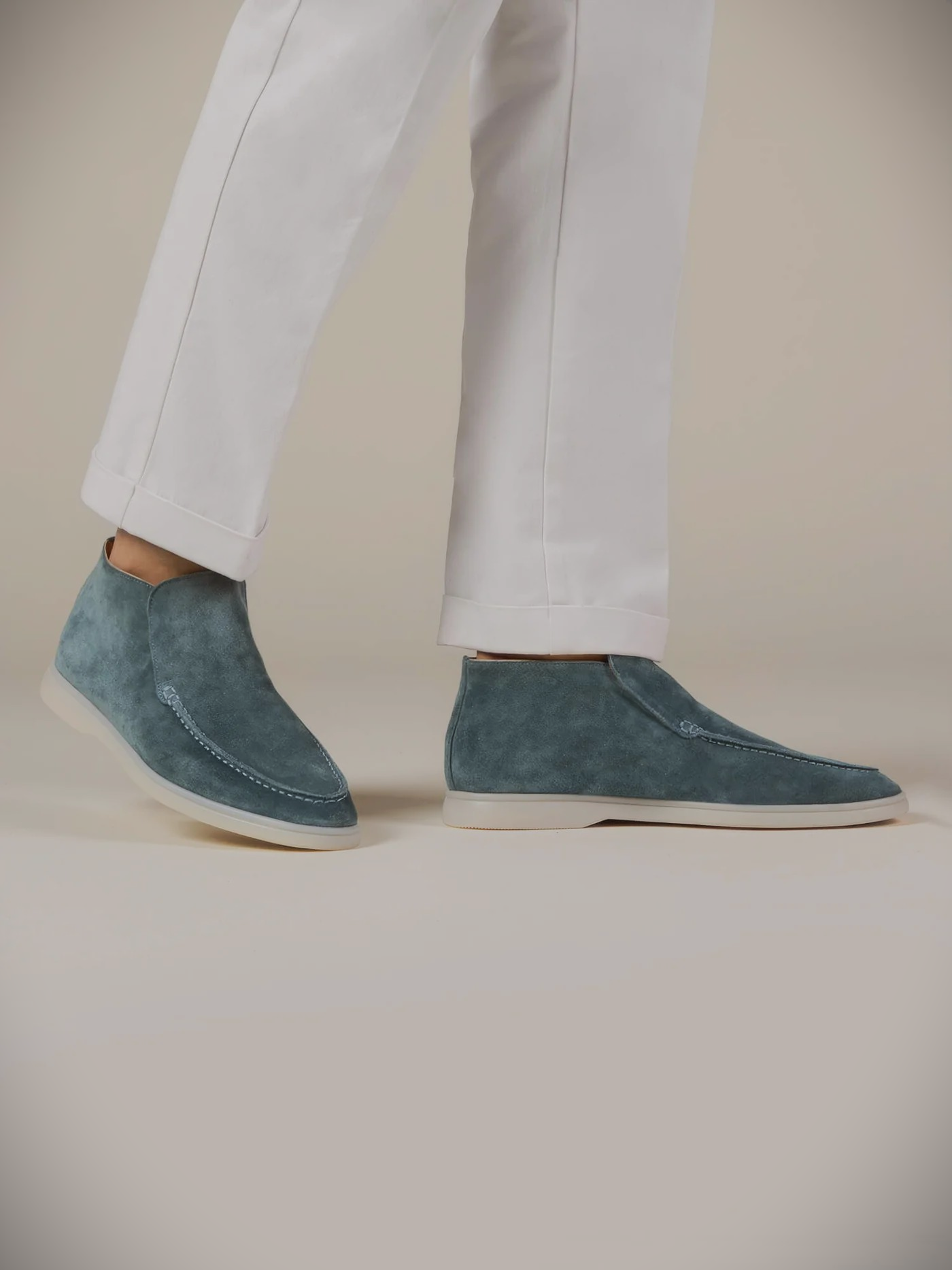 WF hoge loafers suede -Petrol