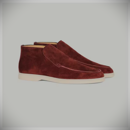 WF hoge loafers suede -bordeaux rood