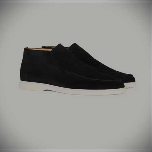 WF hoge loafers suede -zwart