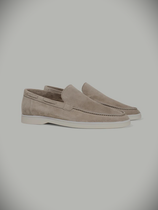 WF lage loafers suede -licht grijs/beige mix