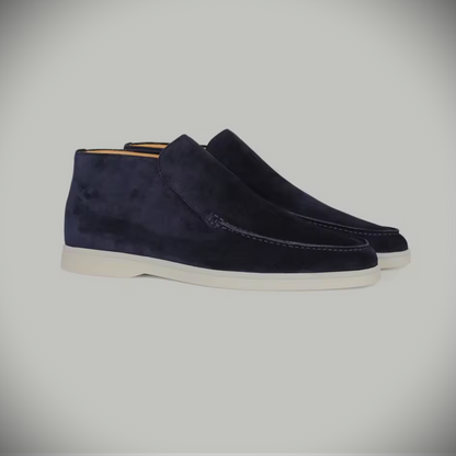 WF hoge loafers suede -donker blauw