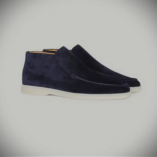 WF hoge loafers suede -donker blauw